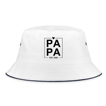 Papa Est 2026 - Bucket Hat - white/navy - Front