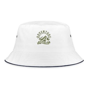 Adventure Modern Peaks – Outdoor Mountain Design - Bucket Hat - white/navy - Front