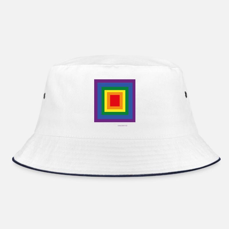 Multicolor concentric squares Bucket Hat