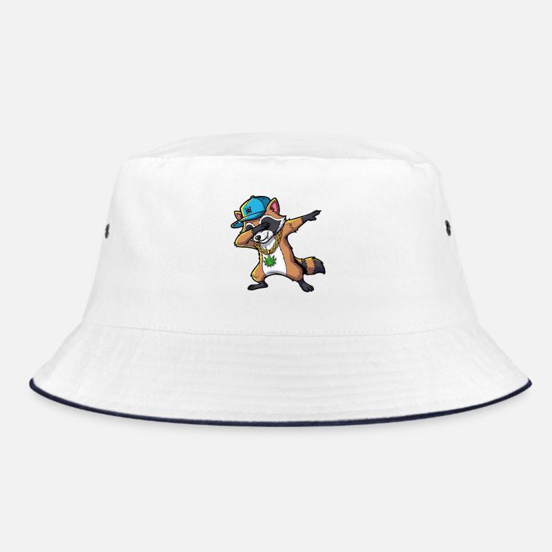 Dabbing Waschbär mit Hanfblatt Bucket Hat