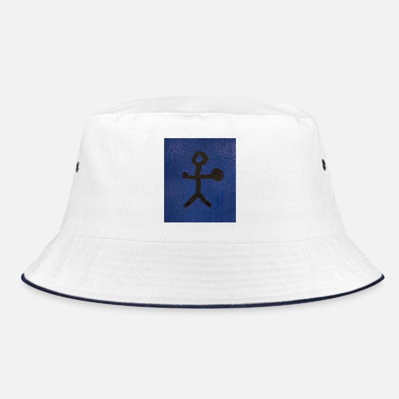 Schamane mit Trommel - Bucket Hat - Weiß/Navy