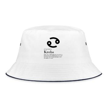 Sternzeichen Krebs - Bucket Hat - Weiß/Navy - Vorne