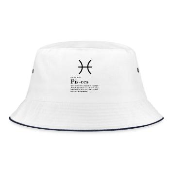 Pisces - Zodiac sign - Bucket Hat - Weiß/Navy - Vorne