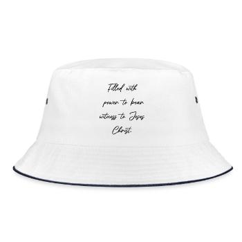 Filled with the Power of God - Dynamis Christ - Bucket Hat - white/navy - Front