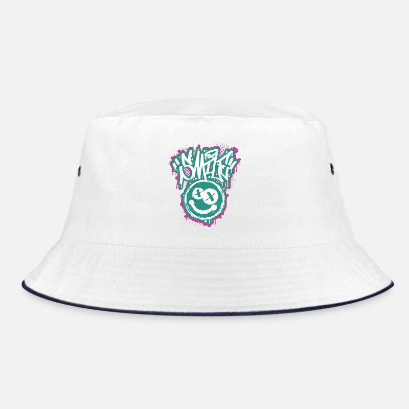 Lächeln Gesicht Graphitti-Buchstaben Bucket Hat