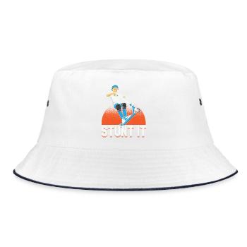 Stunt It Scooter Trick Rider Design - Bucket Hat - white/navy - Front