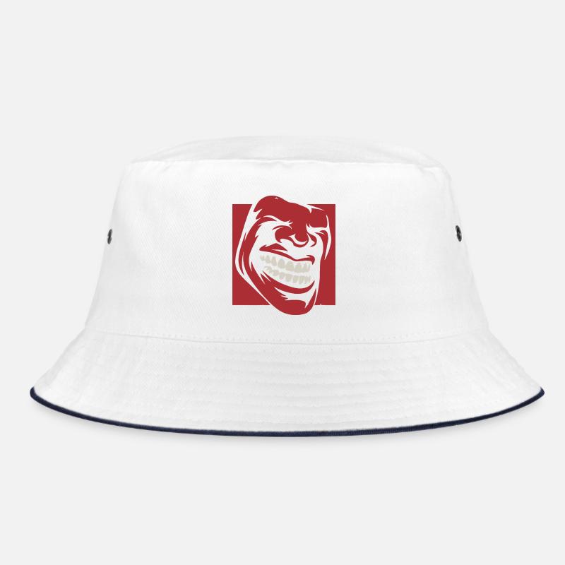 Roaring Red Grin Illustration Bucket Hat