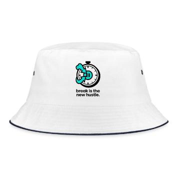 break is the new hustle - Bucket Hat - white/navy - Front