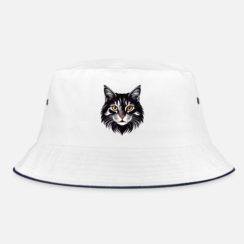 Motif de la tête de chat à poils longs et à poils de chat Bob