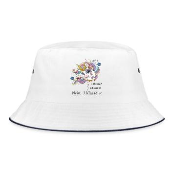 School child 3rd grade - Bucket Hat - white/navy - Front