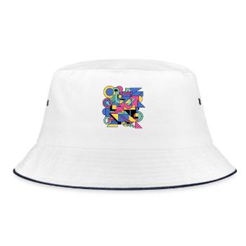 Memphis Geometry Play of Colors - Bucket Hat - white/navy - Front