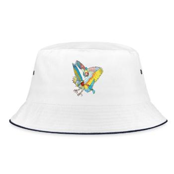 Colorful birds - Bucket Hat - white/navy - Front