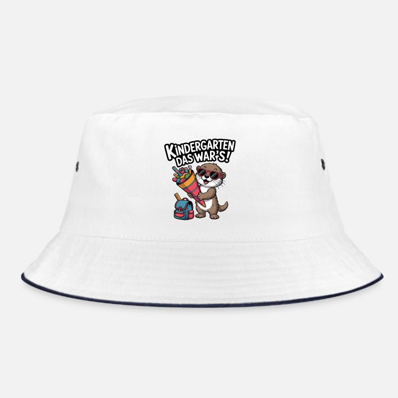 KINDERGARTEN DAS WAR'S! Jetzt Schulkind! - Bucket Hat - Weiß/Navy