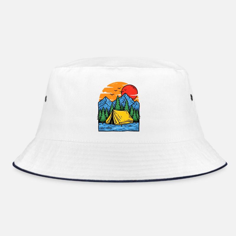 Camping am Bergsee Abendrot Bucket Hat