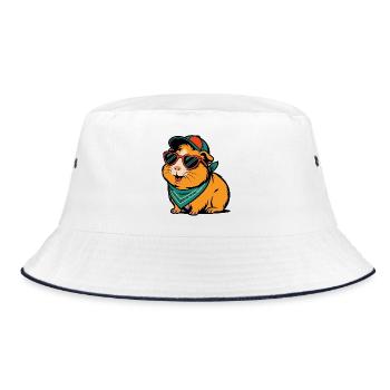 Cobaye avec des lunettes de cœur et un bandana - Bob - blanc/marine - Devant