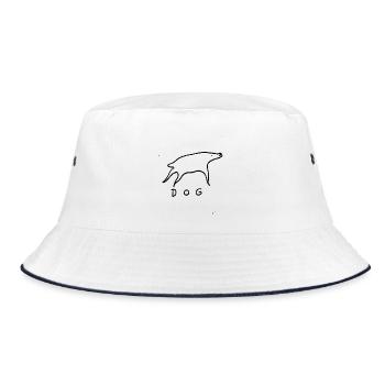 DOG - Bucket Hat - Weiß/Navy - Vorne