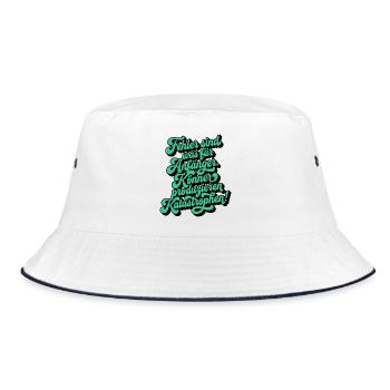 Mistakes are for beginners - Bucket Hat - white/navy - Front