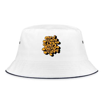 Make Your Move Retro Script - Bucket Hat - white/navy - Front