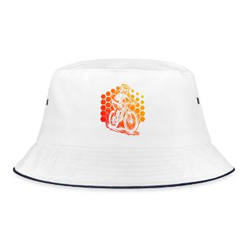 Modern mountain bike artwork - Bucket Hat - white/navy - Front