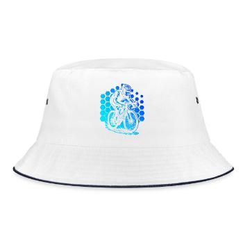 Roadbike motif with recognition value - Bucket Hat - white/navy - Front