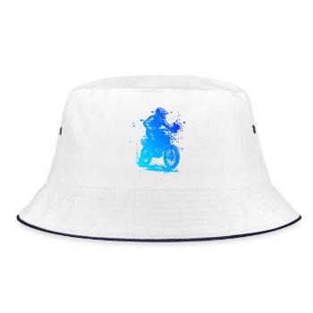 Einfach Motocross zeitloses Design - Bucket Hat - Weiß/Navy - Vorne
