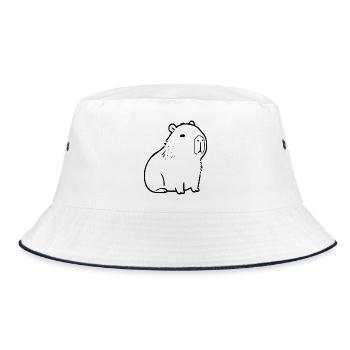 Capybara capybara noir - Bob - blanc/marine - Devant