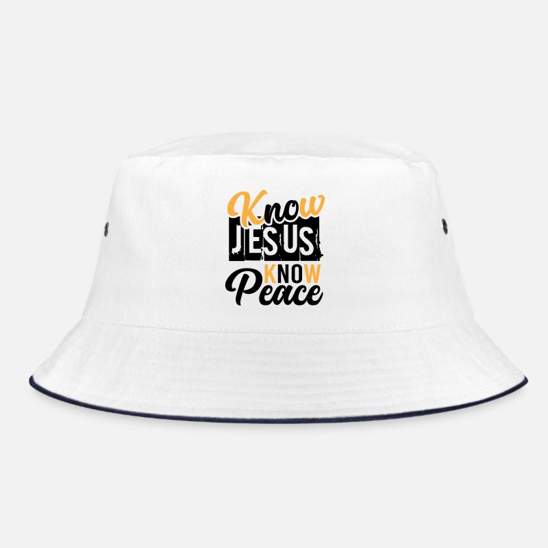 Connais Jésus, connais la paix – Paix en Christ - Bob - blanc/marine