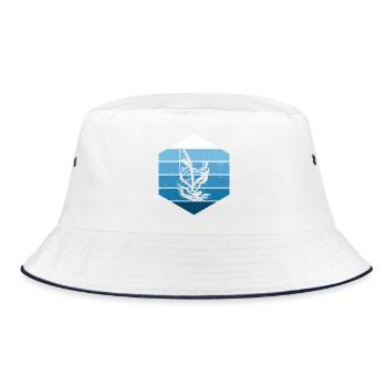 Windsurfing style for every occasion - Bucket Hat - white/navy - Front