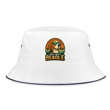 Chill like a beagle - Bucket Hat - white/navy - Front