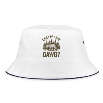 Can I Pet That Dawg Funny Forest Animal - Bucket Hat - white/navy - Front