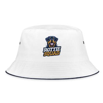 Rottie Squad – Motif de chien fort - Bob - blanc/marine - Devant