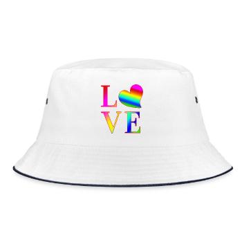 LOVE COLORFUL TYPOGRAPHY - Bucket Hat - white/navy - Front