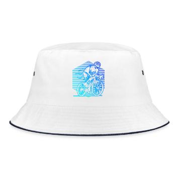 Simple road bike timeless design - Bucket Hat - white/navy - Front