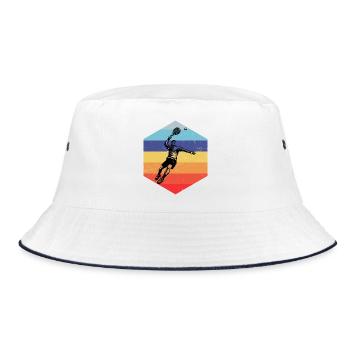 Padel perfekt für jeden Padel - Bucket Hat - Weiß/Navy - Vorne