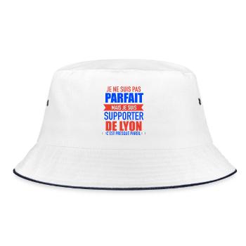 Cadeau Supporter Lyon Foot Lyonnais - Bob - blanc/marine - Devant