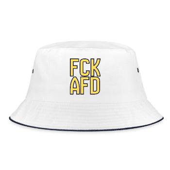 Gegenrechts Typo Protest - Bucket Hat - Weiß/Navy - Vorne