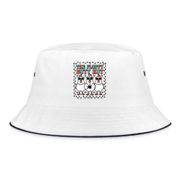 Hut of Fluffy Butts - Bucket Hat - white/navy - Front