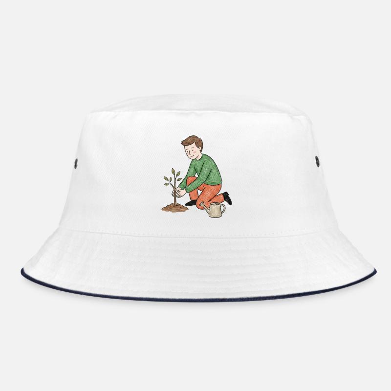Junger Gärtner pflanzt einen Trieb Bucket Hat