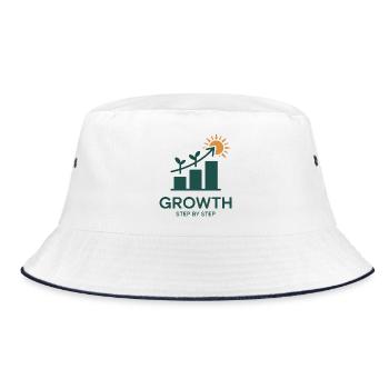 Growth Step by Step – Success & Growth - Bucket Hat - white/navy - Front
