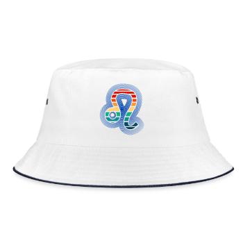 Leo, zodiac sign of Horoscope and Astrology - Bucket Hat - white/navy - Front