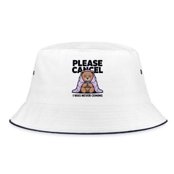 Bear in Blanket Meme: I Was Never Coming - Bucket Hat - white/navy - Front