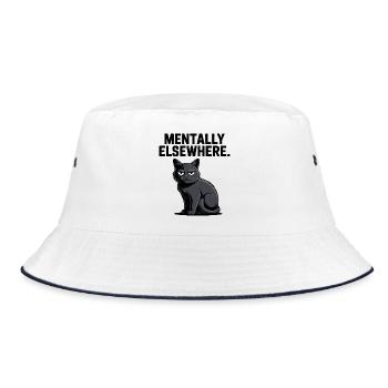 Mentalement ailleurs Chat Tee - Bob - blanc/marine - Devant