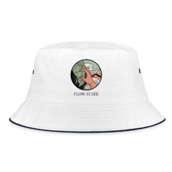 Flow State: Hand Gripping Mountain - Bucket Hat - white/navy - Front