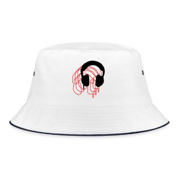 Headphones - Bucket Hat - white/navy - Front