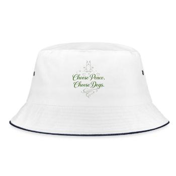 Choose Peace. Choose Dogs. - Bucket Hat - Weiß/Navy - Vorne