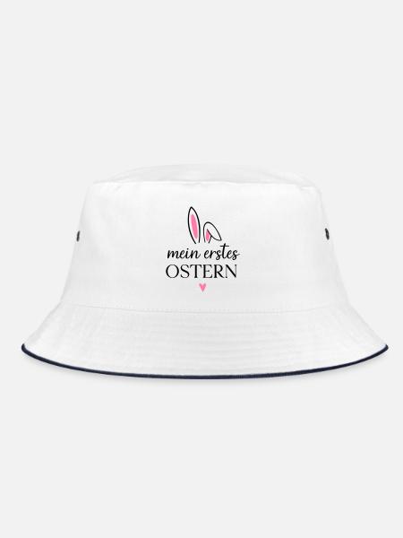 Ma première Pâques | Tenue : premier bébé de Pâques - Bob - blanc/marine - Devant