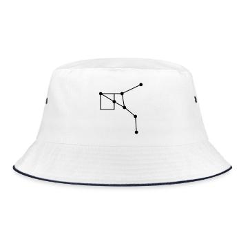 Sternbild Geometrie Linien - Bucket Hat - Weiß/Navy - Vorne