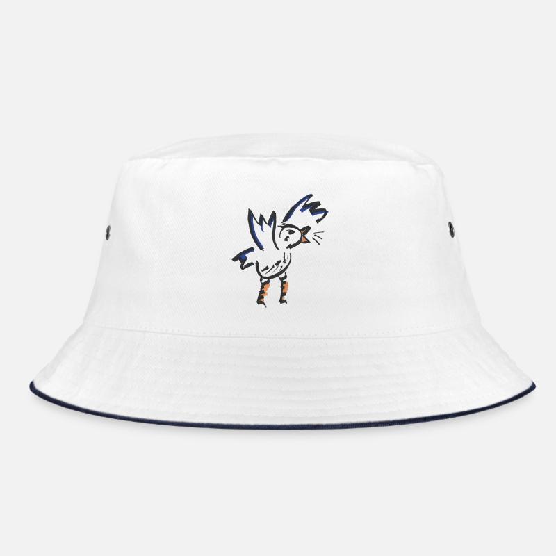 Orangeblauer abstrakter Hahn Bucket Hat