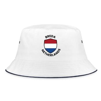 Breda Shield, Niederlande - Bucket Hat - Weiß/Navy - Vorne