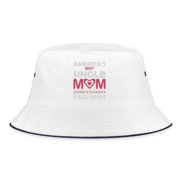 America’s Best Single Mom Funny Mother’s Day Shirt - Bucket Hat - white/navy - Front